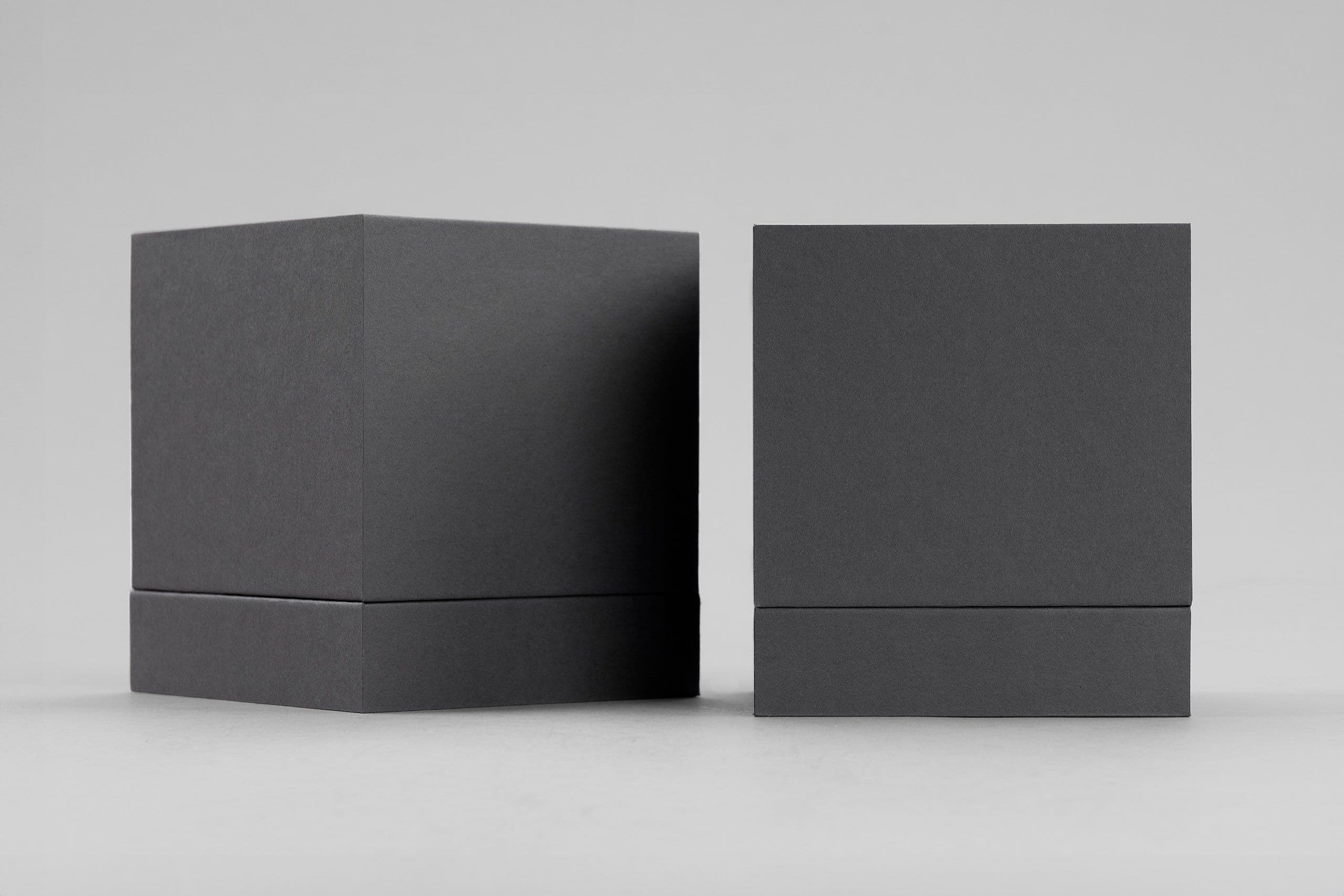 Exclusive rigid boxes for perfumes with a foil stamped sleeve.