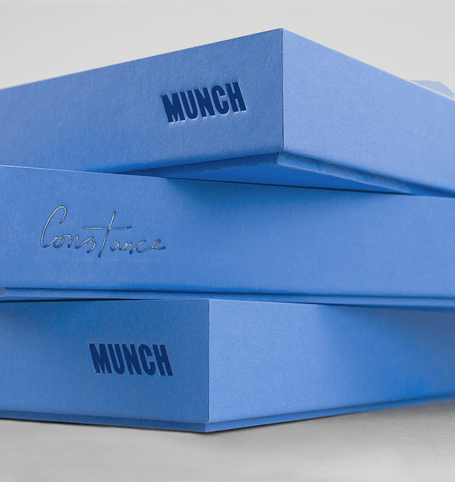 Blue rigid boxes with foil staming