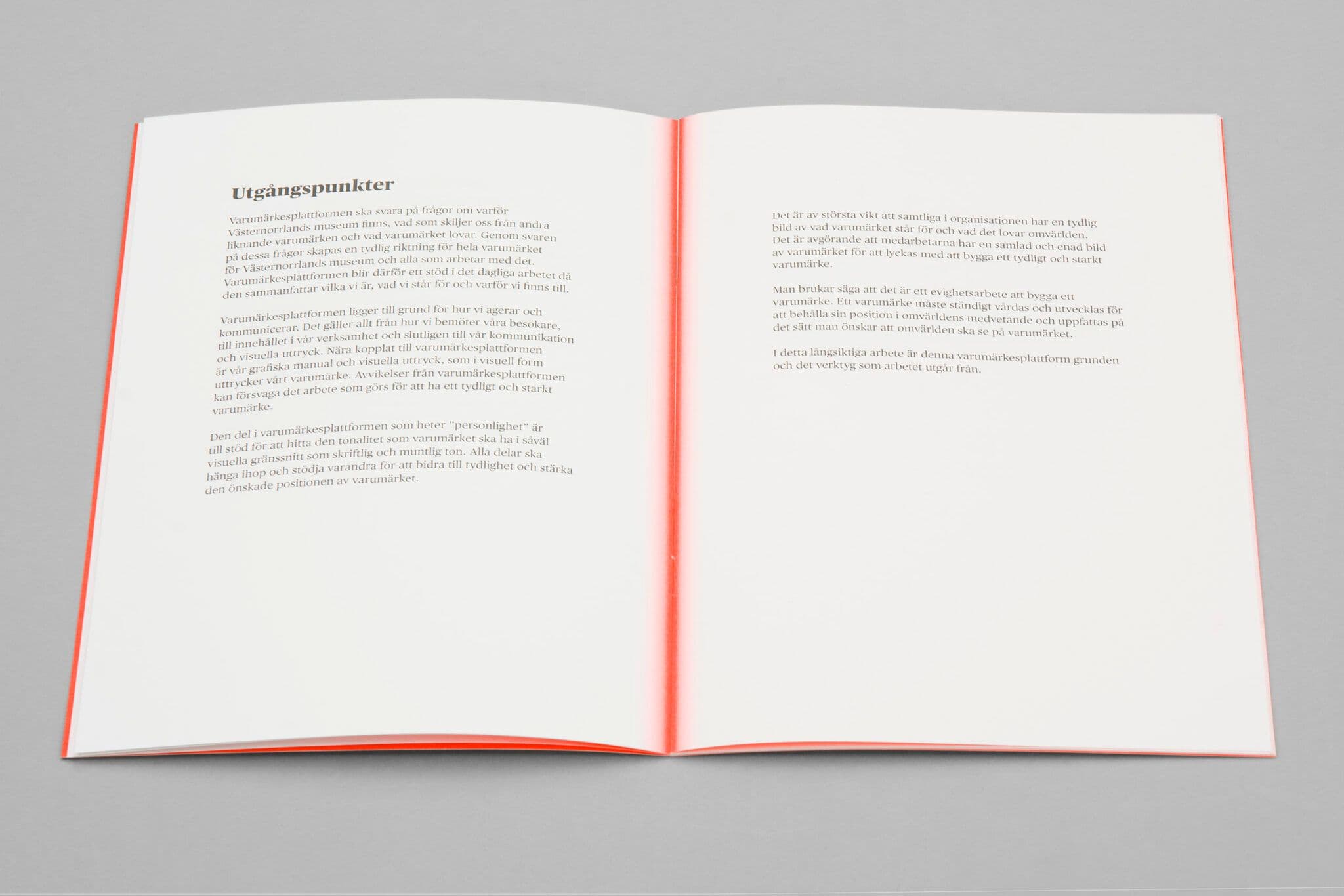 A saddle stitched brochure with text